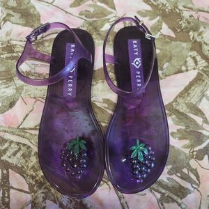 Katy Perry  The Geli Grape Purple Jelly Thong Sandals Womens Size US 8/ EU 38